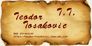 Teodor Tošaković vizit kartica